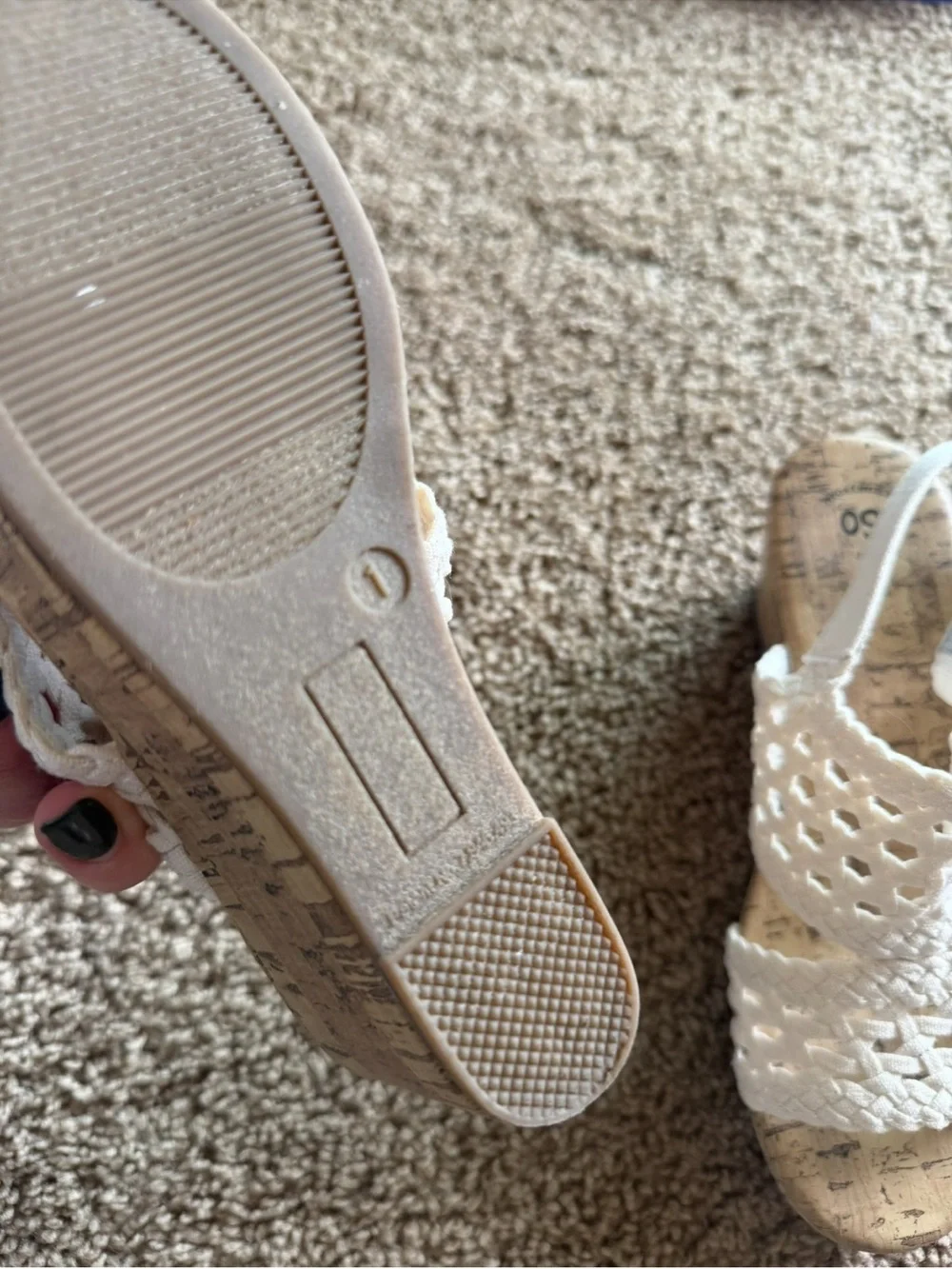 SO White Braided Girls Sandals